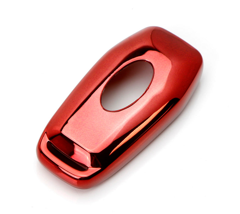 Chrome Red TPU Key Fob Case For Ford or Lincoln 4/5-Button Intelligent Keyless