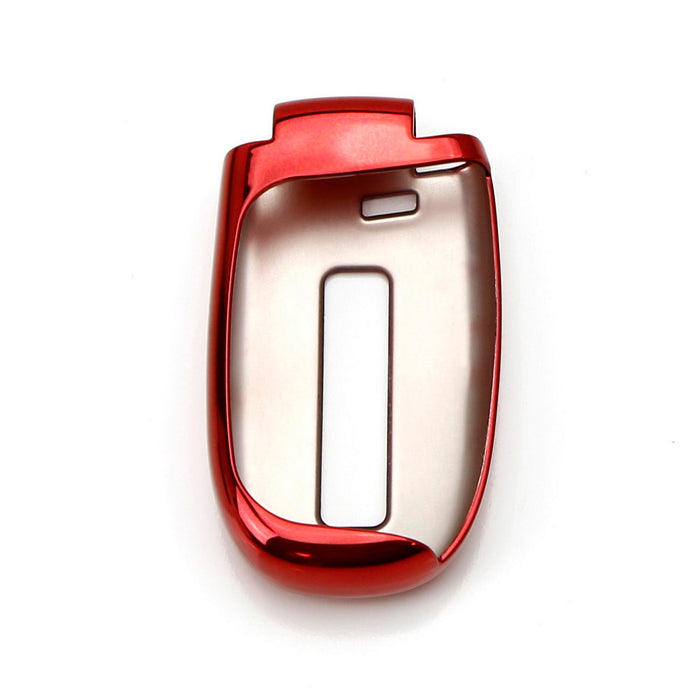 Chrome Red TPU Key Fob Case For Dodge Charger Challenger Jeep Chrysler, etc