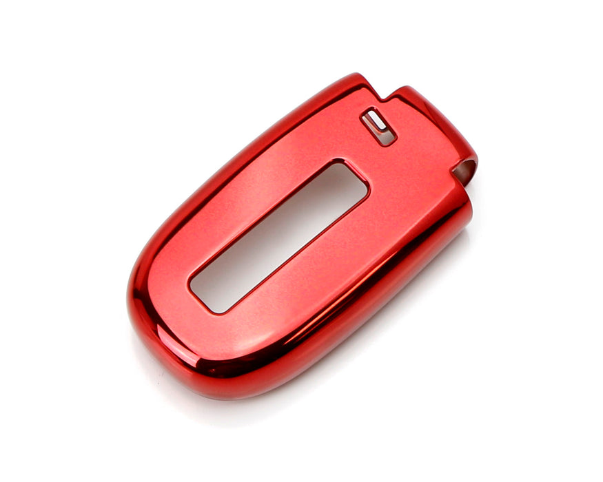 Chrome Red TPU Key Fob Case For Dodge Charger Challenger Jeep Chrysler, etc