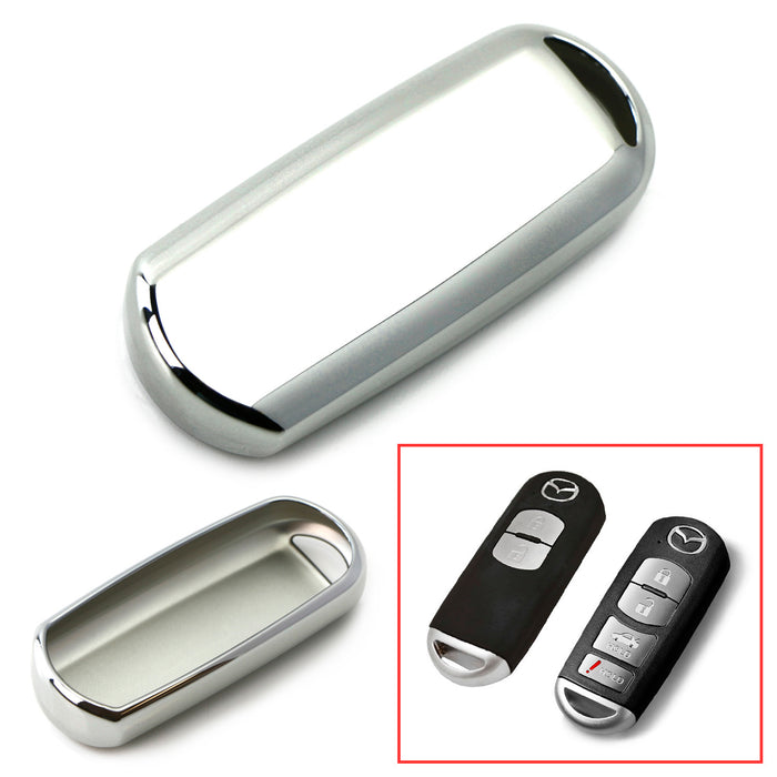 Chrome Silver TPU Key Fob Case For Mazda 3 5 6 CX3 CX5 CX7 MX5 Keyless Entry Fob