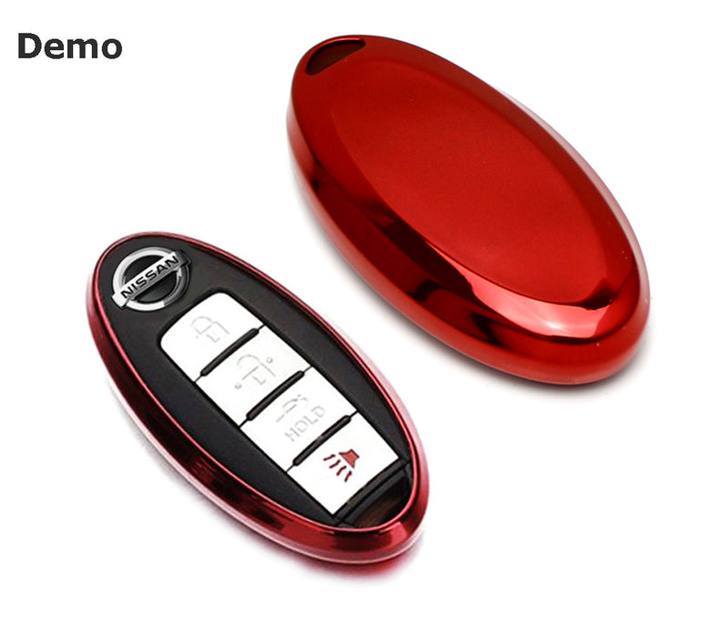 Chrome Red TPU Key Fob Case For Nissan Infiniti 3 4 5 Button Keyless Smart Key