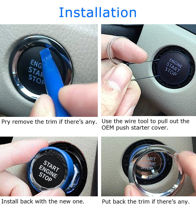 TRD-Style Red Engine Push Start Button For 20+ Camry Tundra Corolla Sienna, etc