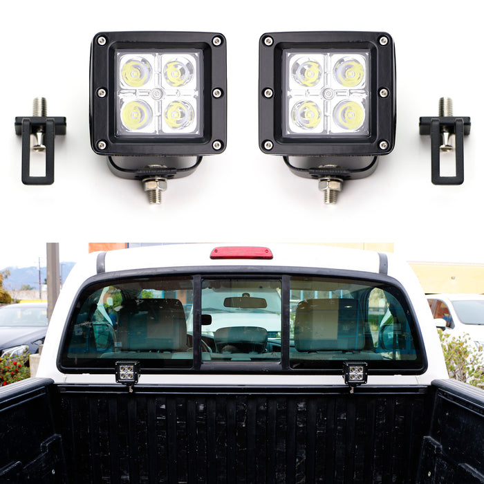 Trunk Bed Rail Mount 20W LED Pod Light Kit For Toyota Tundra Tacoma Nissan Titan