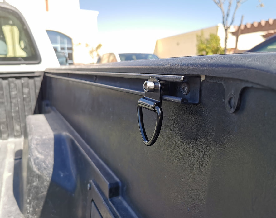 2) Truck Bed Rail Tie Down D-Ring Cargo Cleat, For Tacoma Tundra