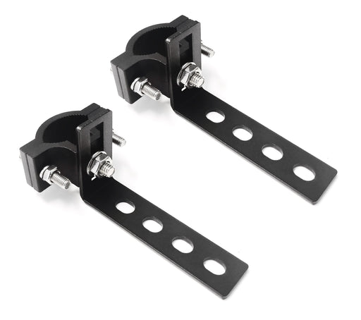 (2) 0.7-1.2" Size Adjustable Tube Clamps w/ L-Shape Aux Light Mounting Brackets