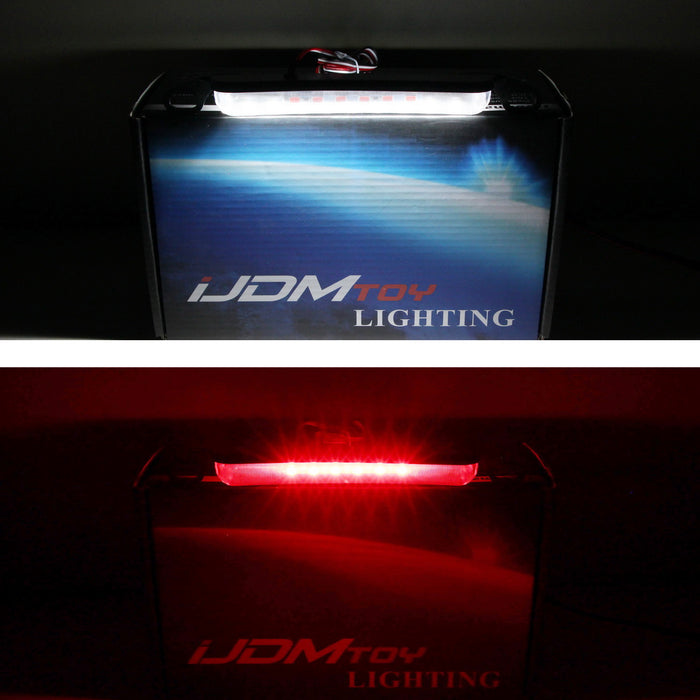 Universal Two-Way License Frame Mount White LED Plus Red LED Rear Fog Light