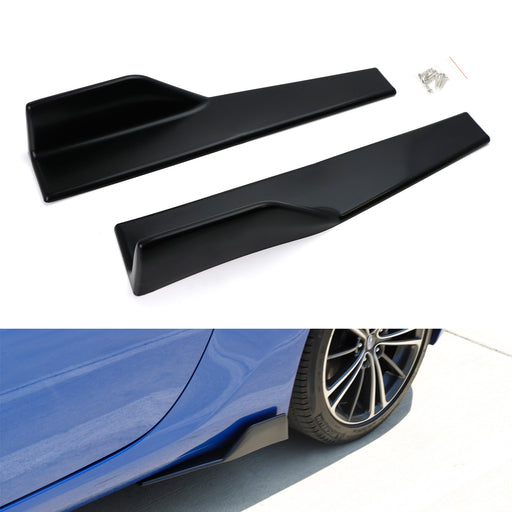 Left/Right Black Universal Rear Side Skirt Winglets Diffusers Extension For Car