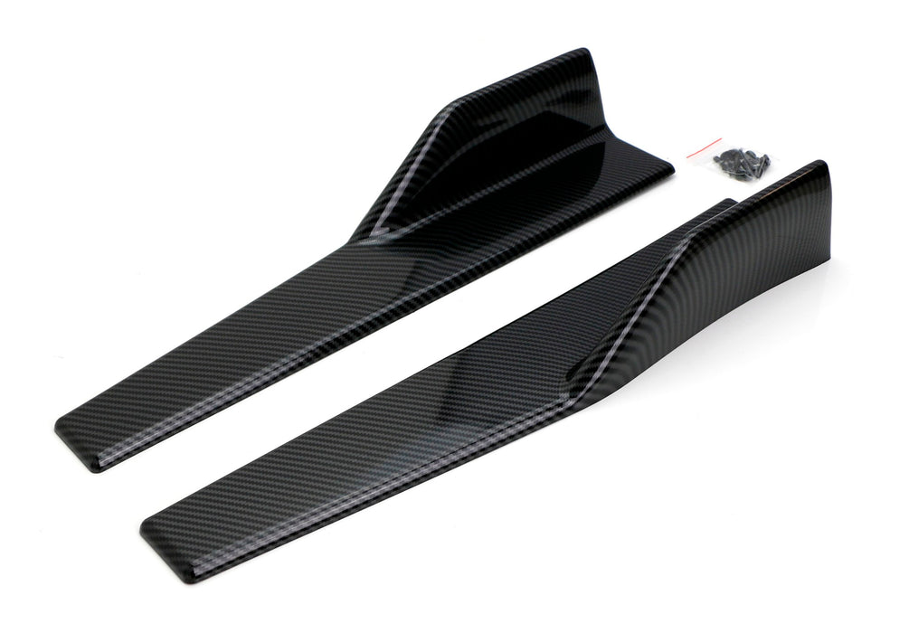 Left/Right Carbon Universal Rear Side Skirt Winglets Diffusers Extension For Car