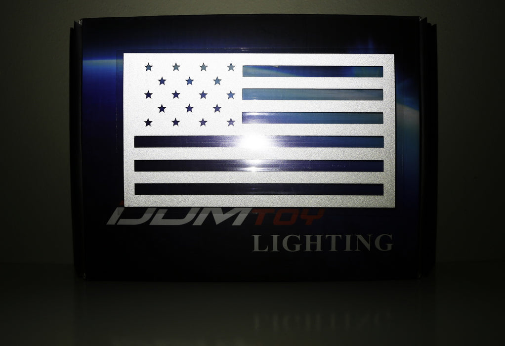 Reflective Silver/White US Flag Vinyl Decal Stickers For Truck SUV Side Doors