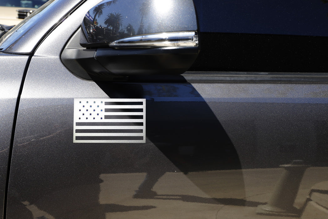 Reflective Silver/White US Flag Vinyl Decal Stickers For Truck SUV Side Doors