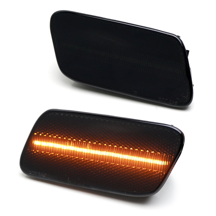 Smoke Lens Amber 40-SMD LED Side Marker Lights For 1996-02 Mercedes W210 E-Class