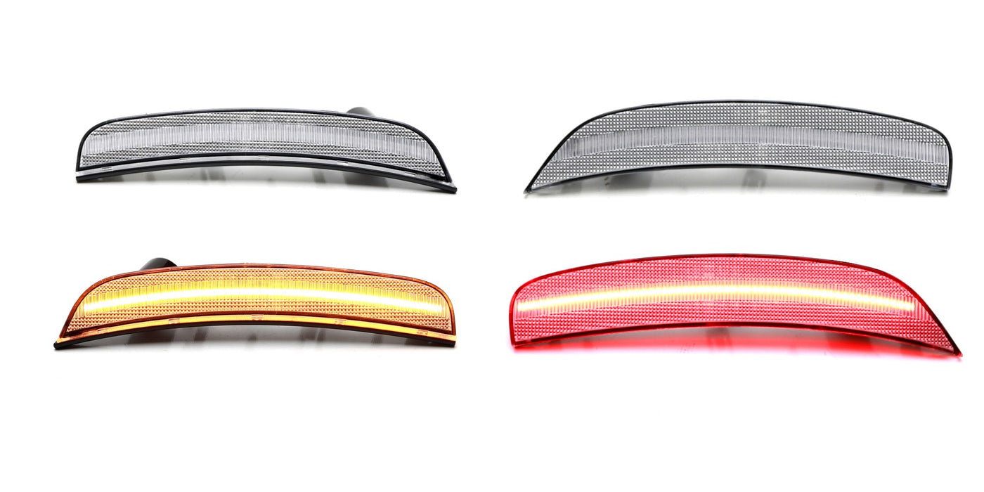 Clear Lens Amber/Red Full LED Wheel Arch Side Marker Lights For 2011-19 Fiat 500