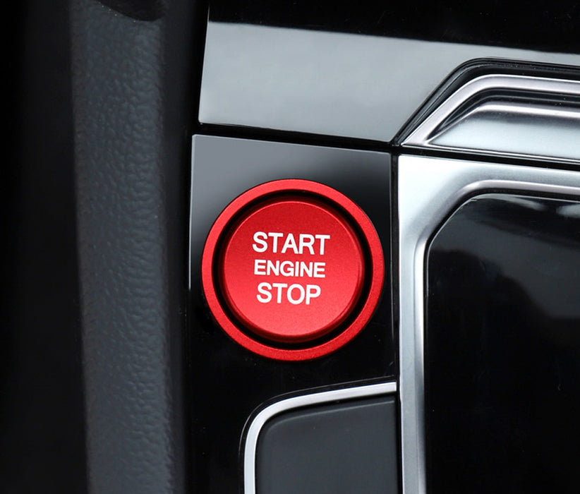 R-Line RS Style Red Aluminum Keyless Engine Push Start Button w/Ring Trim For VW