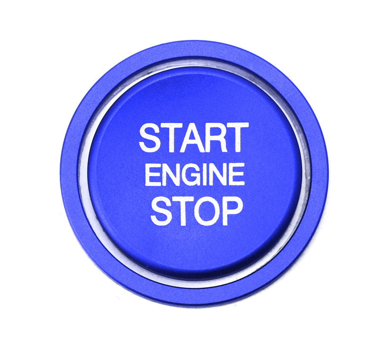 RLine RS Style Blue Aluminum Keyless Engine Push Start Button w/Ring Trim For VW