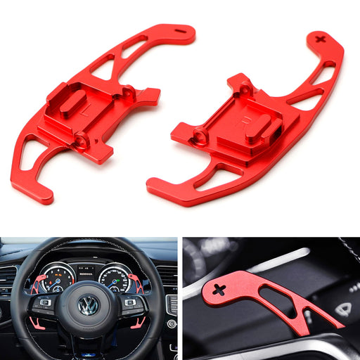 Red Aluminum Steering Wheel Paddle Shift Extension Replacement For MK7 Golf/GTI