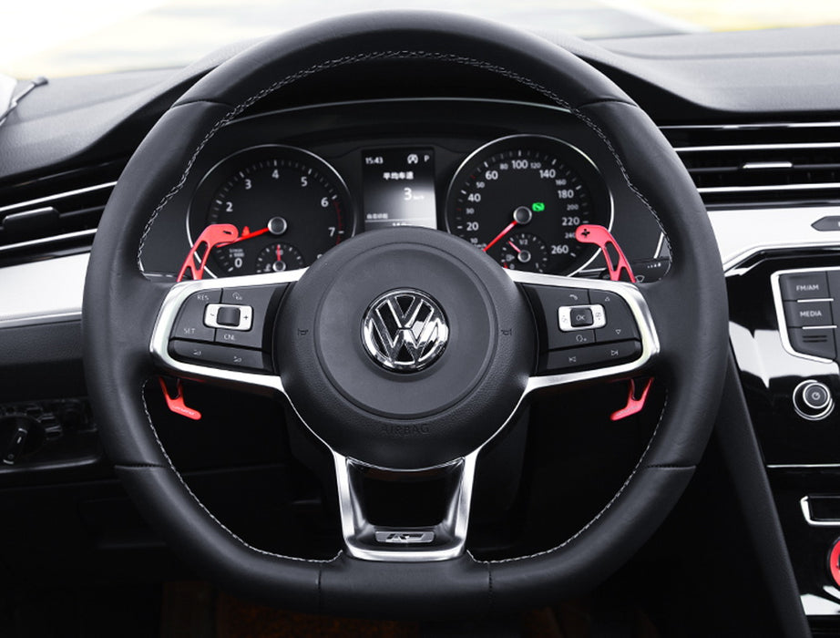 Red Aluminum Steering Wheel Paddle Shift Extension Replacement For MK7 Golf/GTI