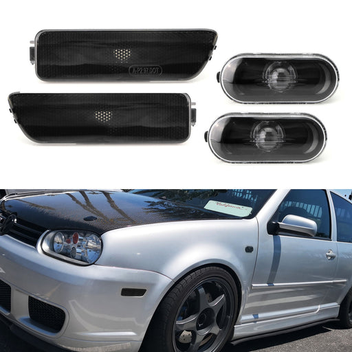 Smoke Lens Bumper Fender Side Marker Lamp Housings For VW MK4 Golf GTI R32 Jetta