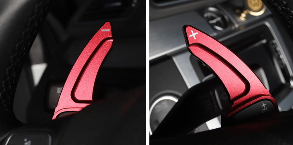 Red CNC Steering Wheel Paddle Shifter Extensions For VW MK6 Golf CC Beetle Jetta