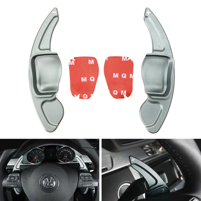 Gun Metal Steering Wheel Paddle Shifter Extensions For VW MK6 Golf CC Beetle etc