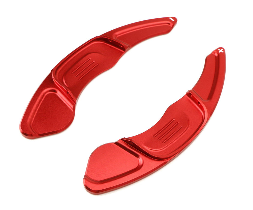 Red CNC Steering Wheel Paddle Shifter Extension Covers For 15-up VW MK7 GTI/Golf