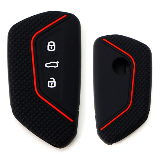 black soft silicone key fob cover compatible with Volkswagen Golf