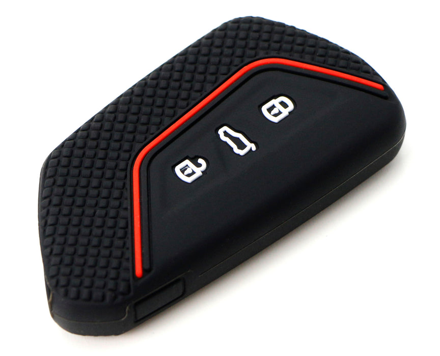 Black Soft Silicone Key Fob Cover For Volkswagen MK8 Golf/GTI, Skoda Octavia