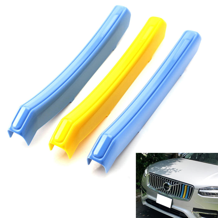 Sweden Flag Color Grill Decoration Insert Trims For 20-up 2nd Gen Volvo XC90 LCI