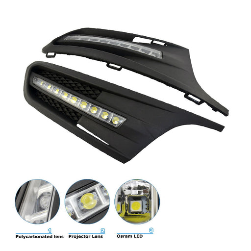 Direct Fit Xenon White 9-LED Daytime Running Lights For 2011-14 Volkswagen Jetta