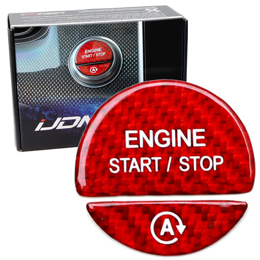 AMG Red Real Carbon Fiber Engine Push Start, Auto On/Off Button For 22+ Mercedes