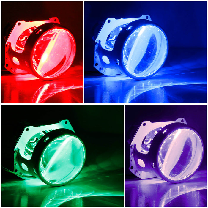 Bluetooth Remote Control RGB LED Demon Eye Halo Ring For Headlight Retrofit